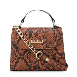 KLEIO  Mini Snake Printed Handbag with Sling image 2
