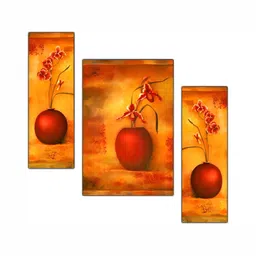 PnF Yellow & Red 3 Pieces Wooden Painting Wall Arts-11