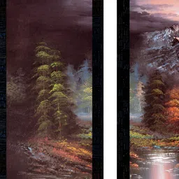 PnF Grey & Orange 3 Pieces Wooden Floral and Botanical Wall Art-image-89