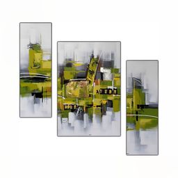 PnF Green & Grey 3 Pieces Wooden Painting Wall Art-22