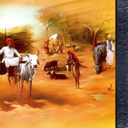 PnF Black & Brown Printed Birds and Animals Wall Painting-image-87