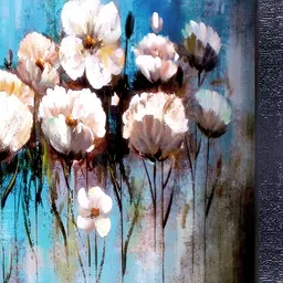 PnF Blue & White Floral and Botanical Wooden Painting Wall Art-image-59