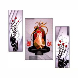 PnF White & Red 3 Piece Wooden Religious Wall Paintings-image-72