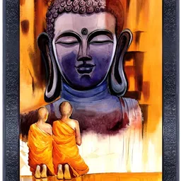 PnF Orange & Grey Religious Wooden Painting Wall Art-25