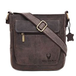 WildHorn Grey Textured Leather Sling Bag-55
