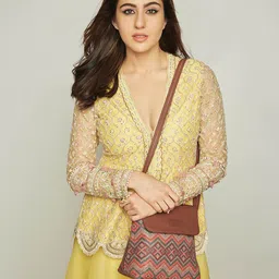 ZOUK Geometric Printed Structured Sling Bag-47