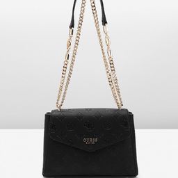 GUESS Women Brand Logo Textured Structured Sling Bag-image-48