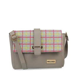 WALKWAY by Metro Tan Geometric Textured Structured Sling Bag-78