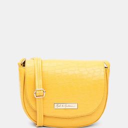 Mast & Harbour Yellow Textured Structured Sling Bag image 1