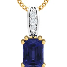 KUBERBOX 18KT Gold Meridian Tanzanite Diamond Pendant - 0.64 gm-image-77