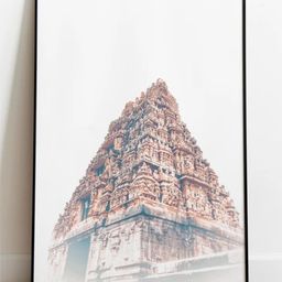 INDIAN CLASSIC ART Brown & White Tamil Nadu Temple Wall Painting-image-61