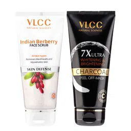 VLCC Charcoal Peel Off Mask 100g &  Indian Berberry Face Scrub 80g-47