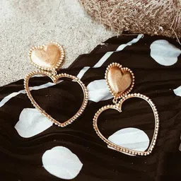 Young & Forever Gold-Plated Heart Shaped Drop Earrings-image-38
