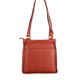 GENWAYNE Tan Leather Structured Shoulder Bag-10