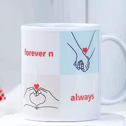 fnp White & Blue Text Or Slogans Printed Ceramic Glossy Mug 325ml-image-55