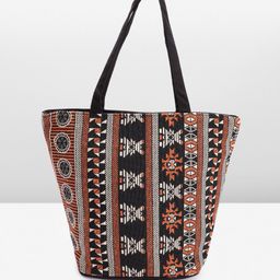 Anouk Ethnic Motifs Printed Jacquard Shopper Tote Bag-image-41