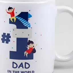 fnp White & Blue Printed Ceramic Glossy Mug 325ml-image-59