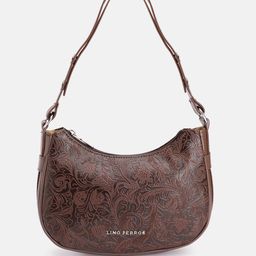 Lino Perros Floral Textured Structured Baguette Bag-picture-15