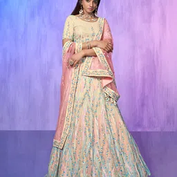 Fusionic Embroidered Sequinned Semi-Stitched Lehenga Choli With Dupatta-picture-10