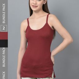 Dollar Missy Pack Of 2 Combed Cotton Camisoles-image-102