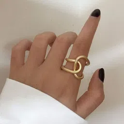 WHITE LIES Gold-Toned Irregular Finger Ring-29