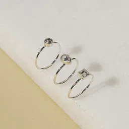 Accessorize Set of 3 Fine Gem Stacking Rings image 1