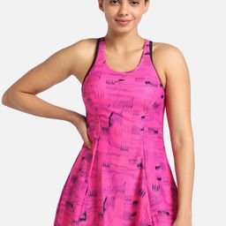 Speedo Abstract Printed Swimdress With Boyleg-9