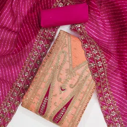 LeeliPeeri Designer Embroidered Unstitched Dress Material-image-97