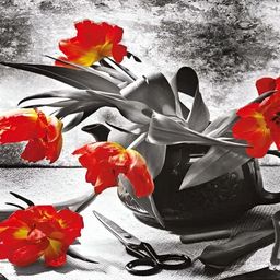 PnF Black & Red Wooden Floral and Botanical Painting Wall Art-image-94