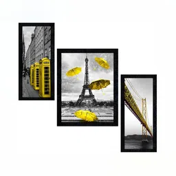 PnF Charcoal & Grey 3 Pieces Paper Other Painting Wall Art-picture-3