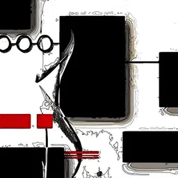 PnF Black & Red Paper Abstract Painting Wall Art-image-87