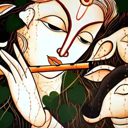 PnF Black & Beige Radha Krishna Religious Wooden Painting Wall Art-image-67