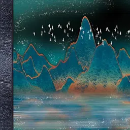 PnF Black & Blue Abstract Wooden Framed Painting Wall Art-image-86