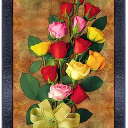 PnF Black & Red Floral and Botanical Wooden Painting Wall Art-image-53
