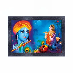 PnF Black & Blue Religious Paper And Wooden Painting Wall Art-image-88