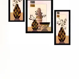 PnF Charcoal & Brown 3 Pieces Wooden Floral and Botanical Wall Art-image-71