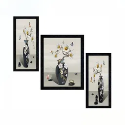 PnF Charcoal & Black 3 Pieces Wooden Painting Wall Art-13