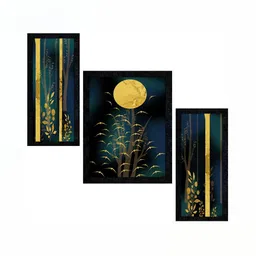 PnF Charcoal & Green 3 Pieces Birds and Animals Wooden Painting Wall Art-image-20