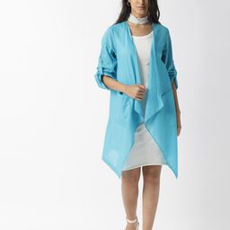 RAREISM Women Blue Longline Shrug-25