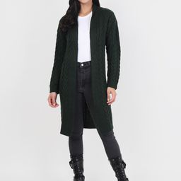 JoE Hazel Women Self Design Longline Shrug-4