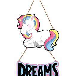 Homspurts White & Blue Unicorn Hanging Wall Decor-image-91