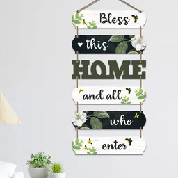 ArtVibes White & Black Wooden Printed Plaque Sign Wall Hanging-image-38
