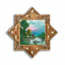 PnF Brown & Green Floral And Botanical Wooden Painting Wall Art-image-85