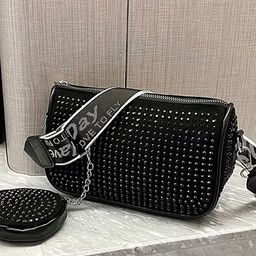 REDHORNS Rhinestone Studded Embellished Crossbody Sling Bag-50