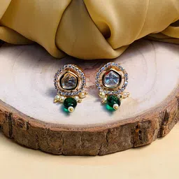 ABDESIGNS Gold-Plated Circular Studs Earrings-18