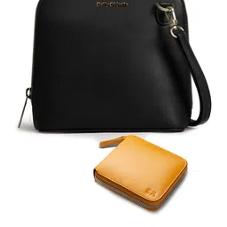 DailyObjects Leather Structured Sling Bag with Zip Wallet-48