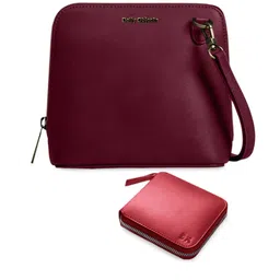 DailyObjects Leather Structured Sling Bag with Zip Wallet-21