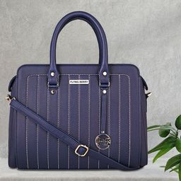 FLYING BERRY Navy Blue Striped Handheld Bag-10