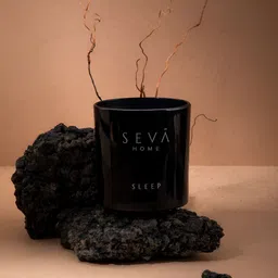 Seva Home The Vibes Sleep Black Typography Printed Scented Jar Candle-19