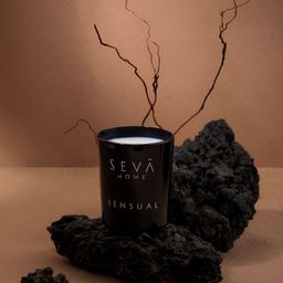 Seva Home The Vibes Sensual Black & White Typography Printed Scented Jar Candle-17